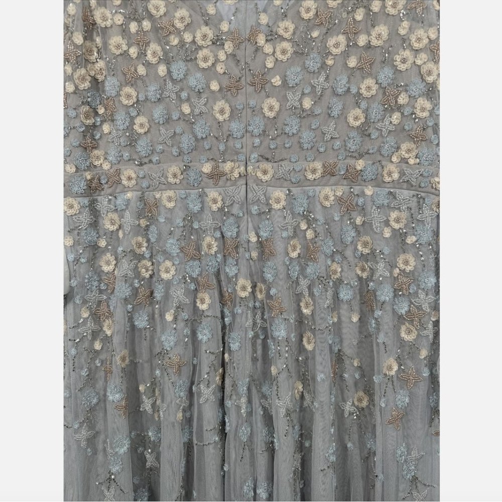 NWT $798 Mac Duggal [ 14‎ ] Embellished Wrap Over Illusion Long Sleeve Gown Q635 - Picture 15 of 16